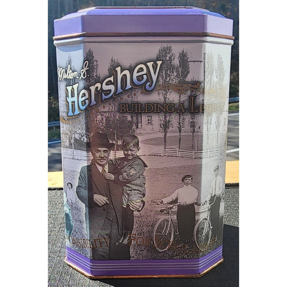Vintage Milton S. Hershey Building A‎ Legacy Canister Series #3 Purple Tin 1996